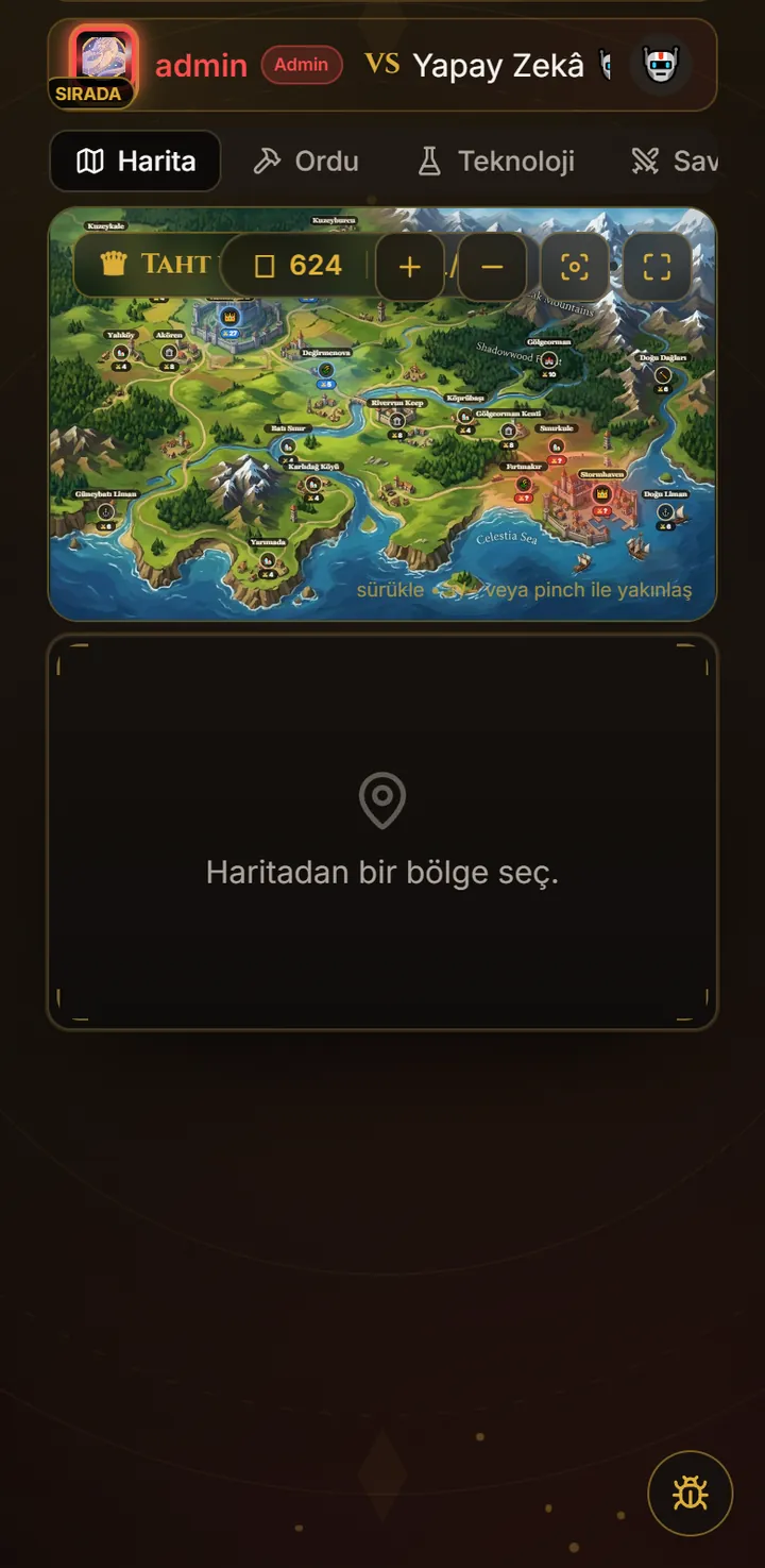 Taht ve Kan mobile game map